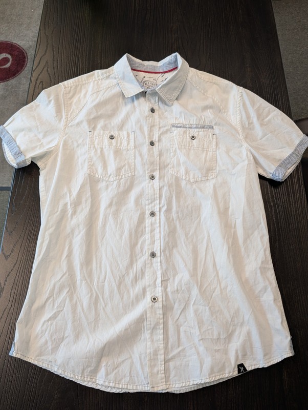 Mark Echo Short Sleeve Button-up White Shirt