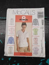 2094 Vintage McCalls SEWING Pattern Misses UNCUT Long Sleeved Tops 8 Looks Easy