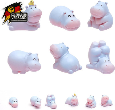 6PCS Mini Nilpferd Auto Dashboard Figuren Set, Süße Nilpferd Auto Dekorationen,