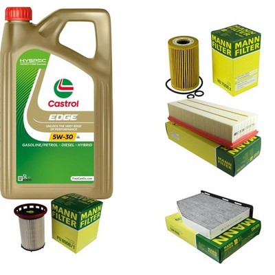 Inspektionspaket 5L Castrol EDGE Titanium FST 5W-30 für VW Passat Variant 2.0