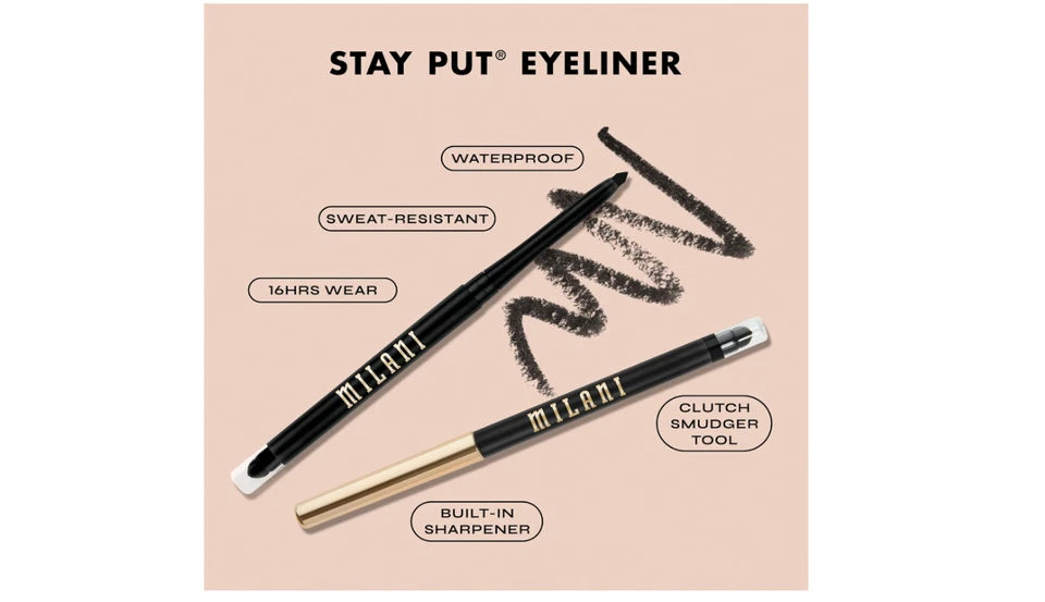 Milani Stay Put Waterproof Self Sharpening Eyeliner Shade Cruelty Free - Image 3 of 4