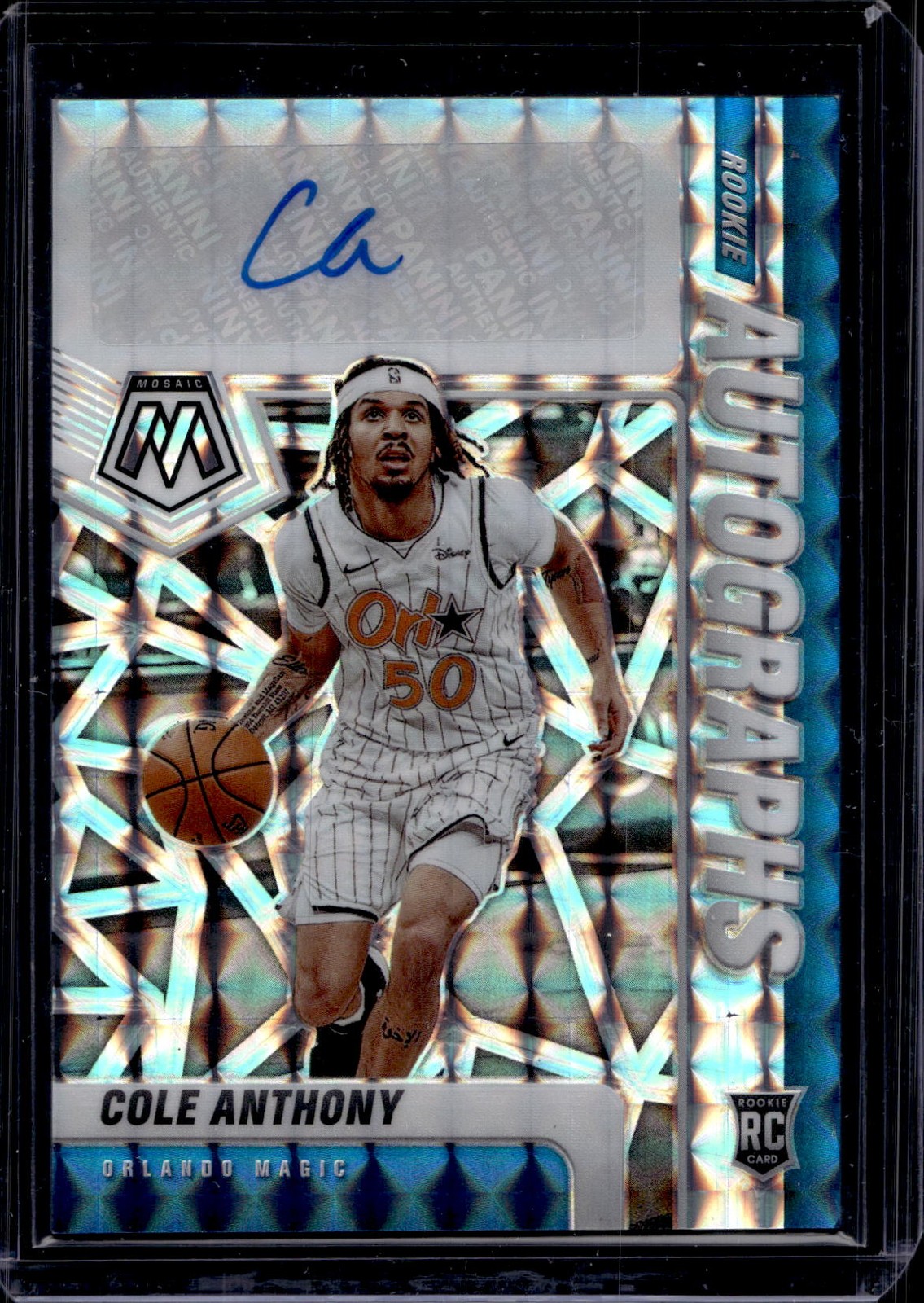 2020-21 Mosaic #RA-CAN Cole Anthony Rookie Autographs Mosaic
