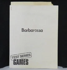 Poultron Press (SPI) 1969 : Barbarossa (1st Ed) pre-SPI Test Series Game #3 (VG)