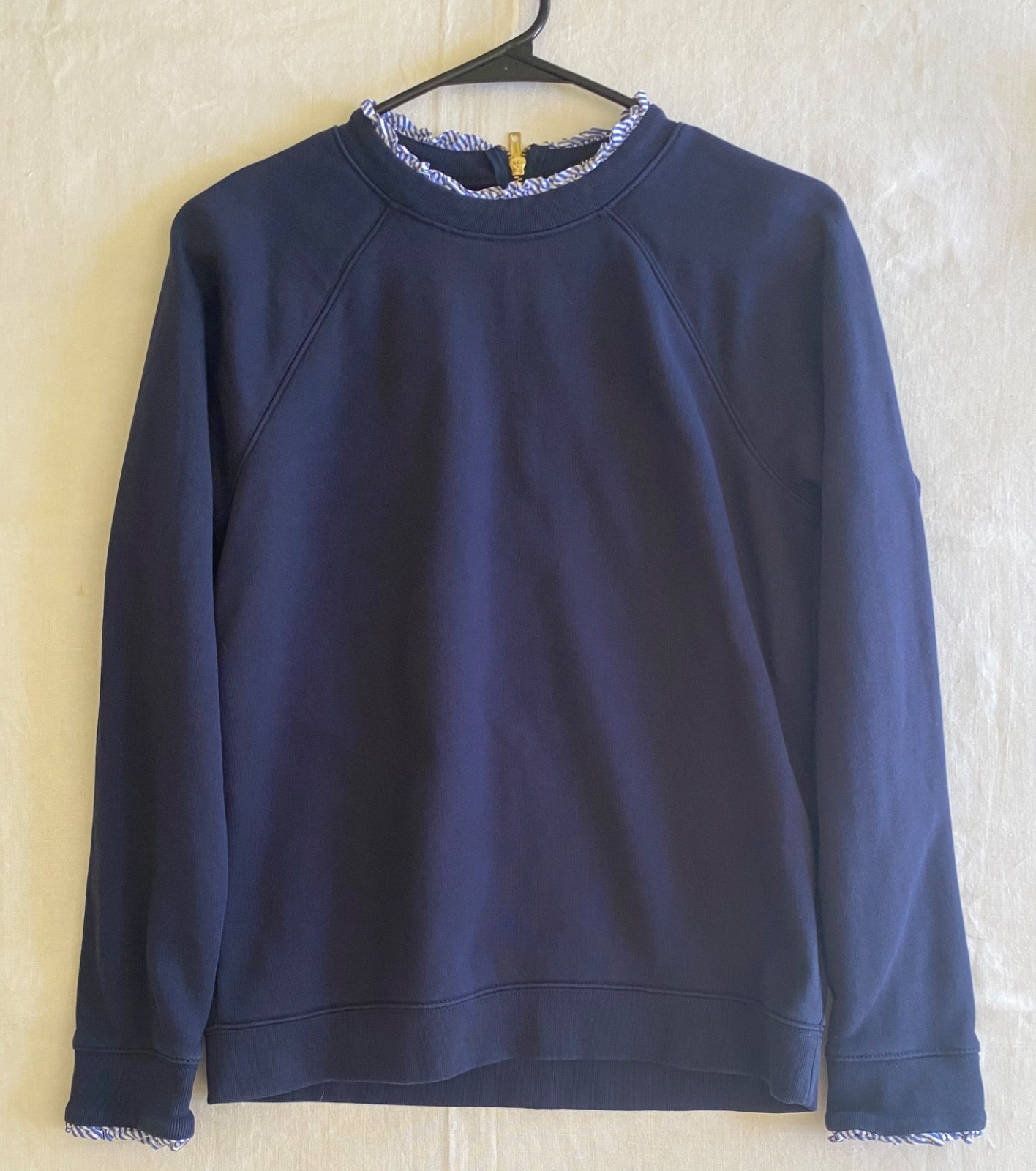 J Crew Merchantile Zip Pullover Solid Stripe Swea… - image 1