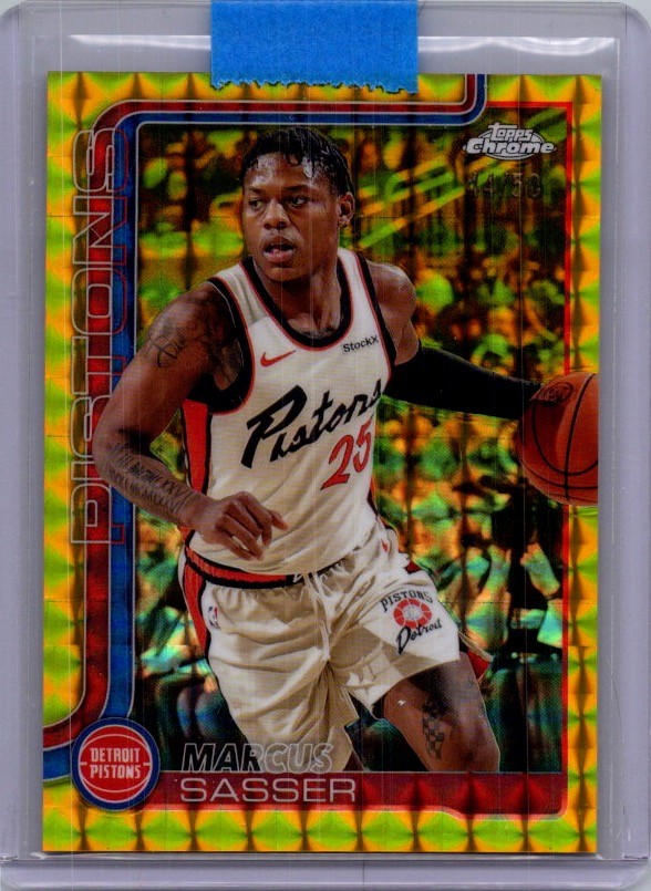 2025-26 Topps Chrome #35 Marcus Sasser Gold Geometric Refractor #/50