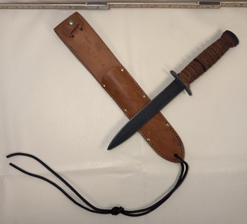 Ontario Mark III Trench Knife M3 Combat Fixed Blade Leather Sheath OKC8155