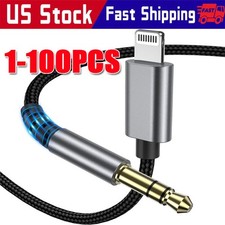 For iPhone 8 XR 11 12 13 Pro Max 8 Pin to 3.5mm AUX Audio Car Adapter Cord LOT