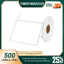 500 P/R 4"X3" Direct Thermal Shipping Labels For Zebra LP 2824 2844 ZP450 4X3