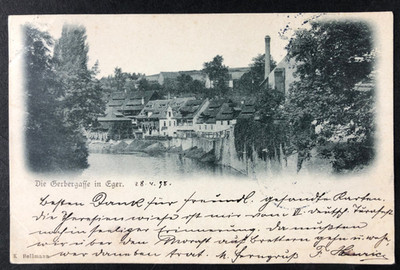 AK Gerbergasse Eger / Cheb - gel. 1898