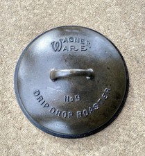 Wagner Ware Sidney Cast Iron 9 Drip Drop Skillet/Dutch Oven 1269 Lid Vtg