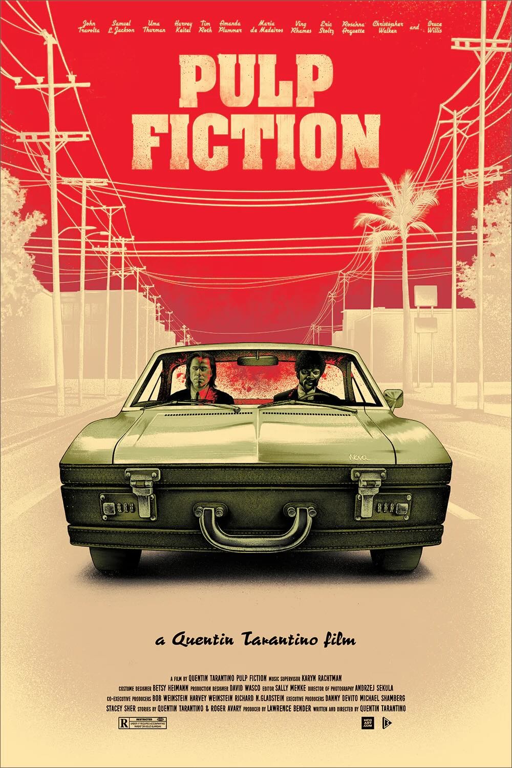 Pulp Fiction by Benedict Woodhead 21/135 24” x 36” Screen Print Movie Art PosterEdition # 21 of 136, 24” x 36” Size, New Condition