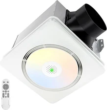Bathroom Exhaust Fan with Humidity Sensor Light Heater, 160 CFM 1.0 Sone 1500lm