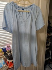 Old Navy Women  s Baby Blue 100 Cotton Gauze Dress Mini Size S Beach Coastal