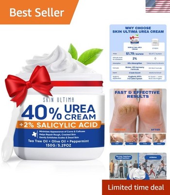 Deep Hydrating Urea Cream with Tea Tree Oil - Effective for Feet, Elbows, Hands
