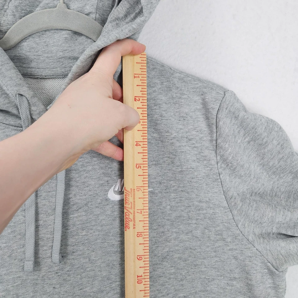 Nike свитер женщин средний серый клуб флис пуловер толстовка с капюшоном повседневный - Изображение 4 из 4