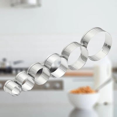 6 Pcs Backform Zum Backen Kuchen Formen Gießform Rund Gebäckringe - Bild 1 von 4