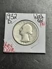 1932 D Washington Silver Quarter FN Fine Key Date U.S. 25c Coin (Raw19296)