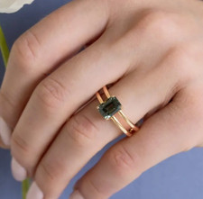 Teal Sapphire Ring Silver Ring Mother's Day gift birthday gift For Her