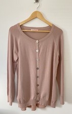 Michele Hope Long Sleeve Cardigan Dusky Pink Fabric Back Insert Size 10-12.