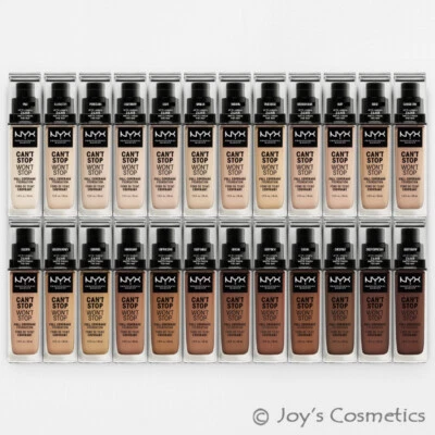 6 NYX Can'T Stop Won'T Full Coverage Foundation - Cswsf " Choisissez Votre 6 - Photo 1/4