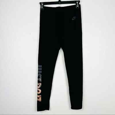 nike black and rose gold leggings