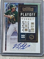 2020 Contenders Draft Nick Loftin Playoff Ticket Blue Holofoil Auto /18 #DPT2-NL