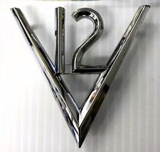 Jaguar E-type V12 Trunk Emblem Bd37600 Chrome Original Jaguar E-type V12 Trunk Emblem Bd37600 Chrome Original