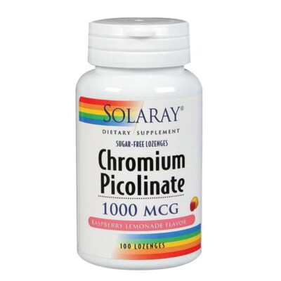 Chromium Picolinate 1,000 mcg Raspberry Lemonade 100 Lozenges By Solaray