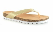 Ladies Ella Sandals Toe Post Comfort Flip Flops Foot Bed Casual Summer Shoes