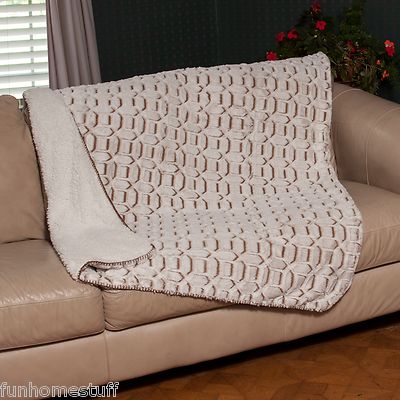 Regal Comfort Sherpa Fleece Throw Blanket 50x70 Geometric Print Soft Warm