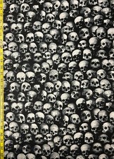 Skulls Timeless Treasures Fabric wicked CD2766 human skull catacombs paris rome