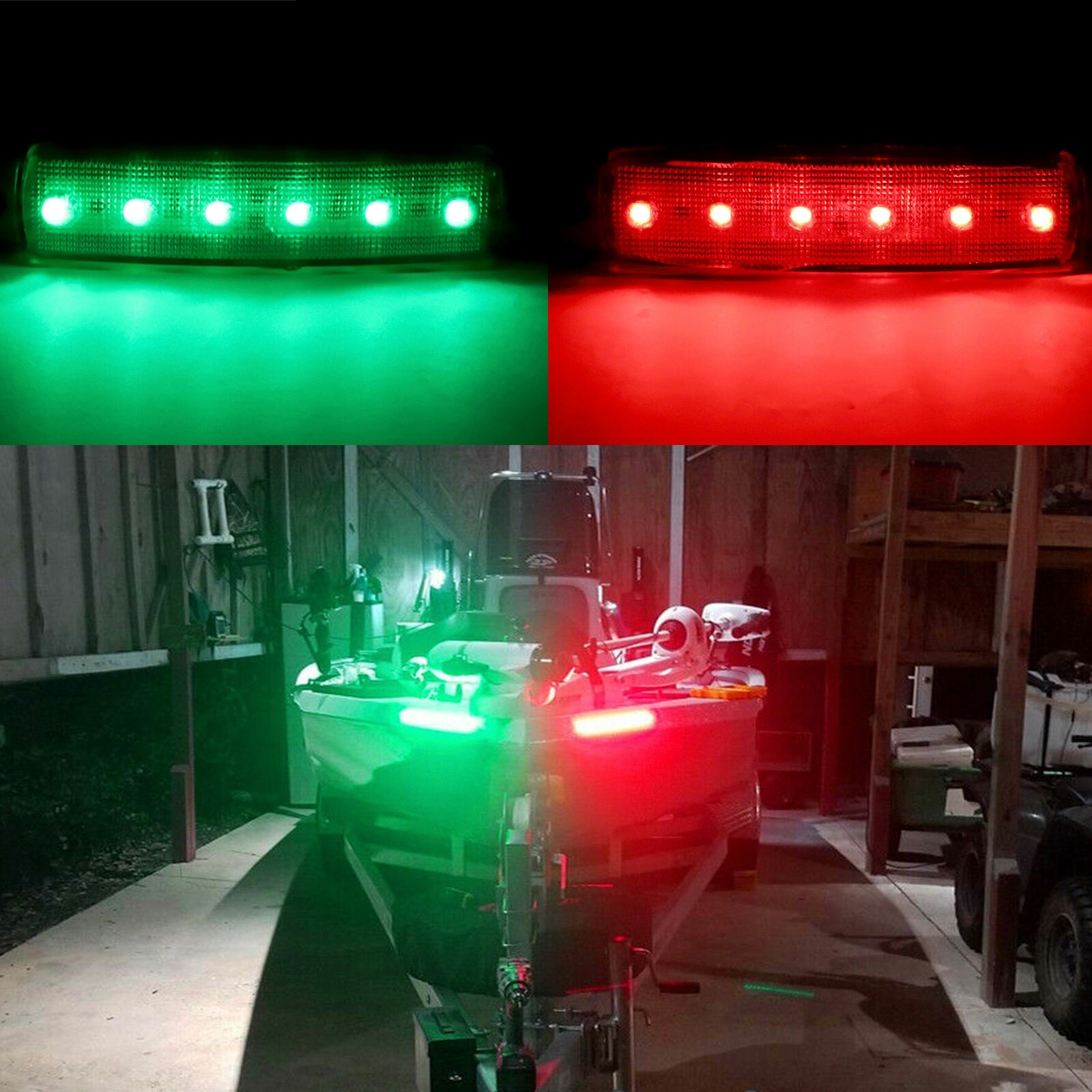 4pcs Red Green Boat Navigation LED Lights Stern Lights Boats Starboard Light 12V eBay