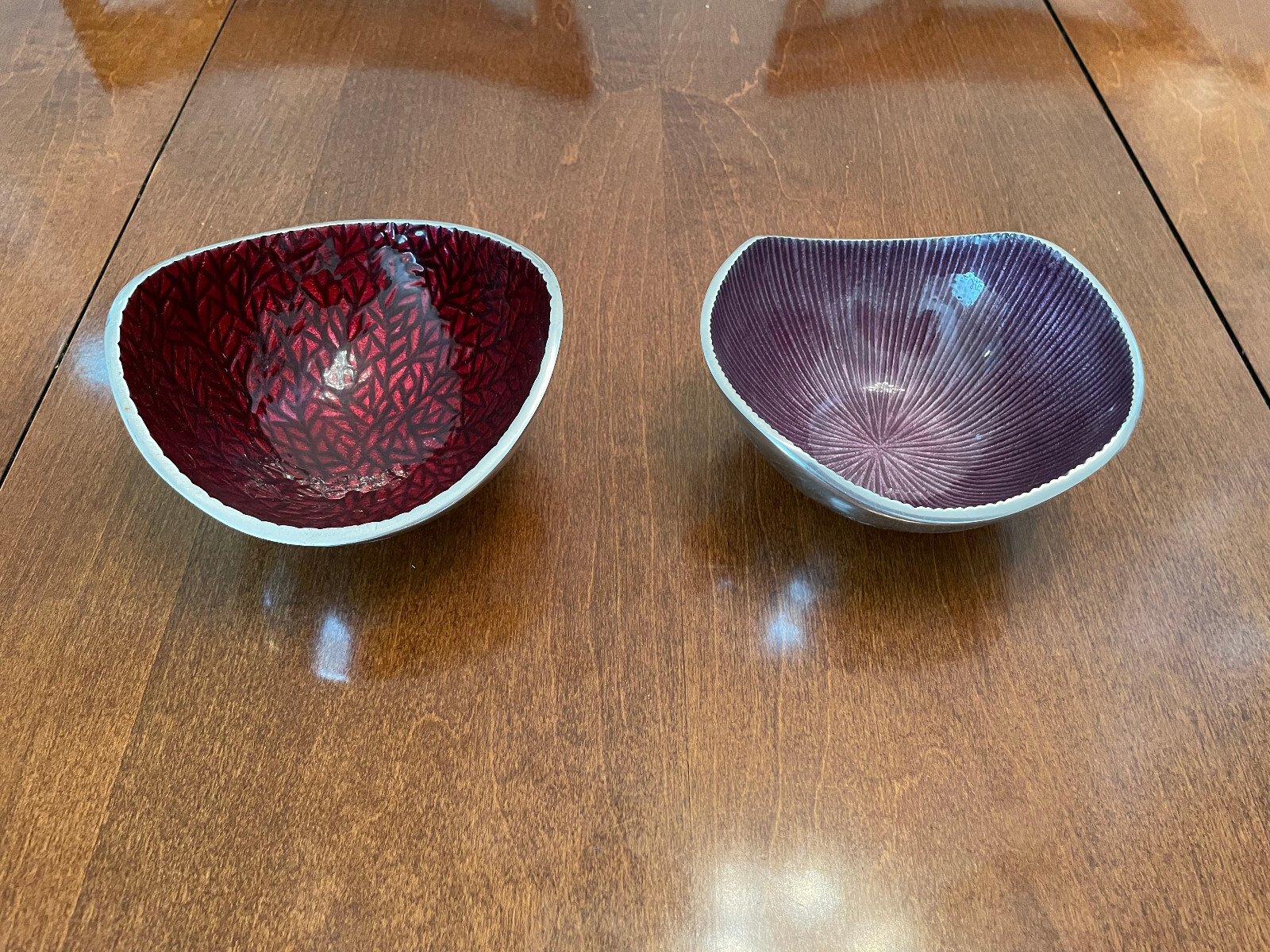 Set of 2 SimplyDesignz 5" Handcrafted Candy/Nut Serving Bowls Purple