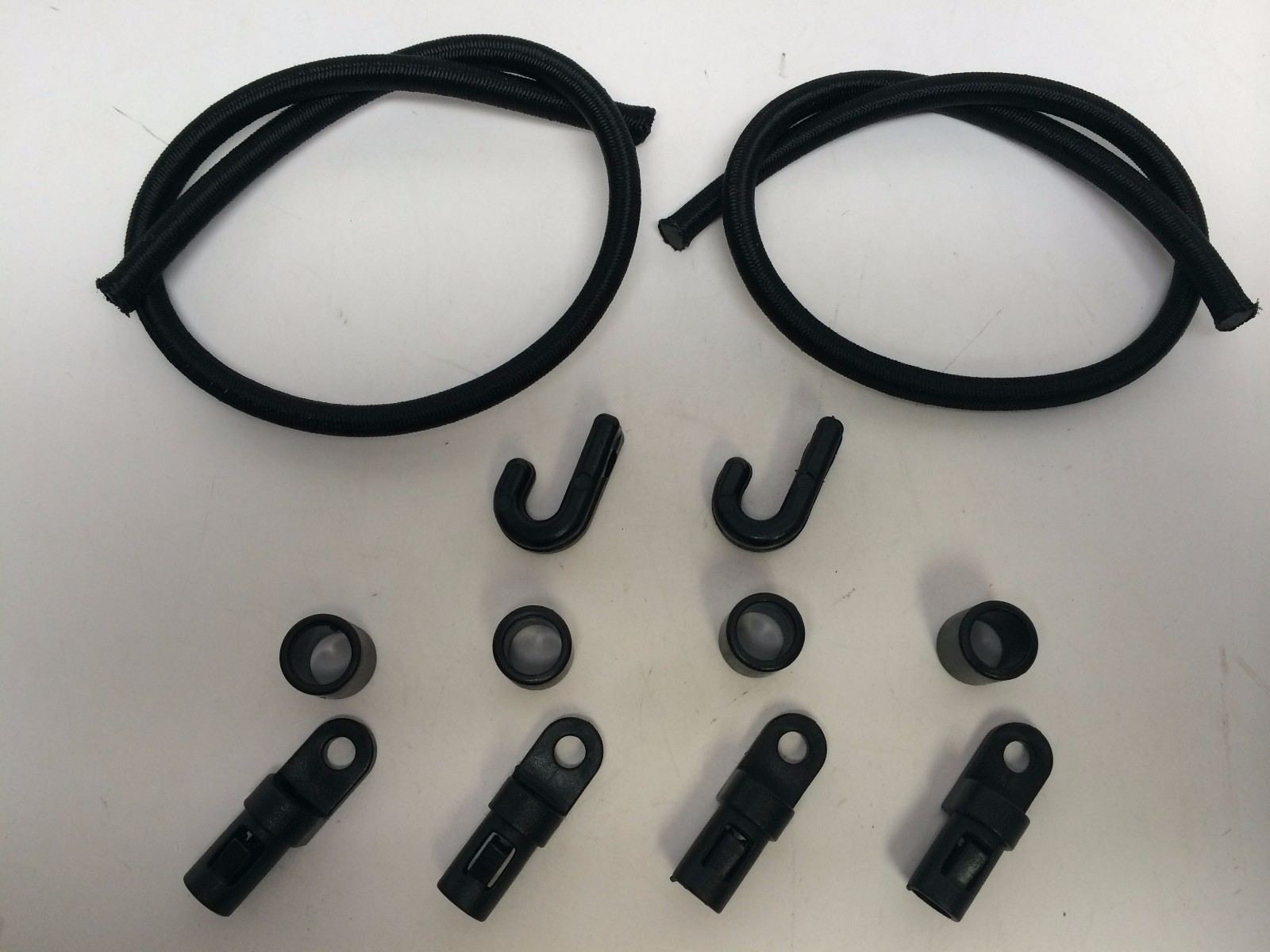 Paddle Keeper Kit 2 14" Leash 2 J Hook 4 Bungee Cord & Sleev