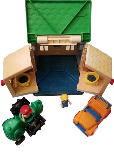VTG 1980's Little Tikes Cozy Cottage Fold Out House w/2 Playschool VTG Ppl & Car - Picture 1 of 15