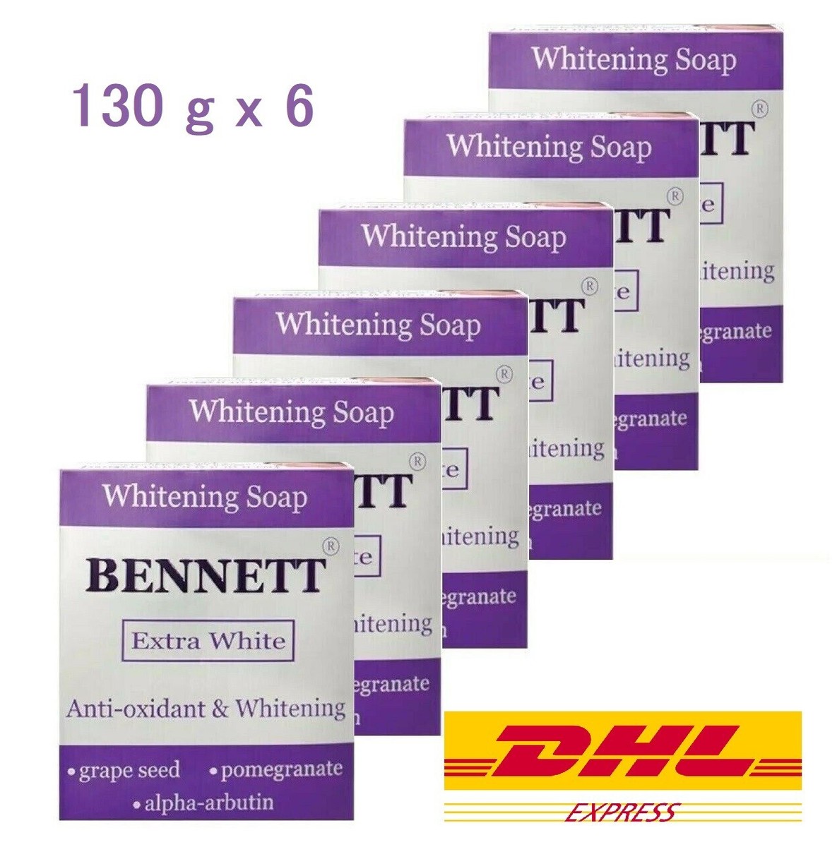 6x BENNETT Soap Extra White Antioxidant & Whitening Skin with
