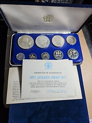 1977 Jamaica 9 Coin Proof Set - W/2 Silver Coin (S.M.#10011) | eBay