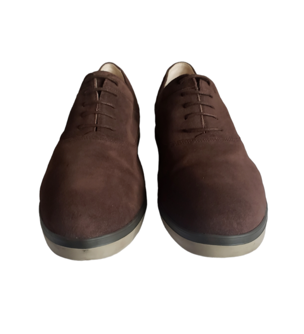 FitFlop Mens Lewis Suede Lace up Brown Suede Oxford Sneaker 