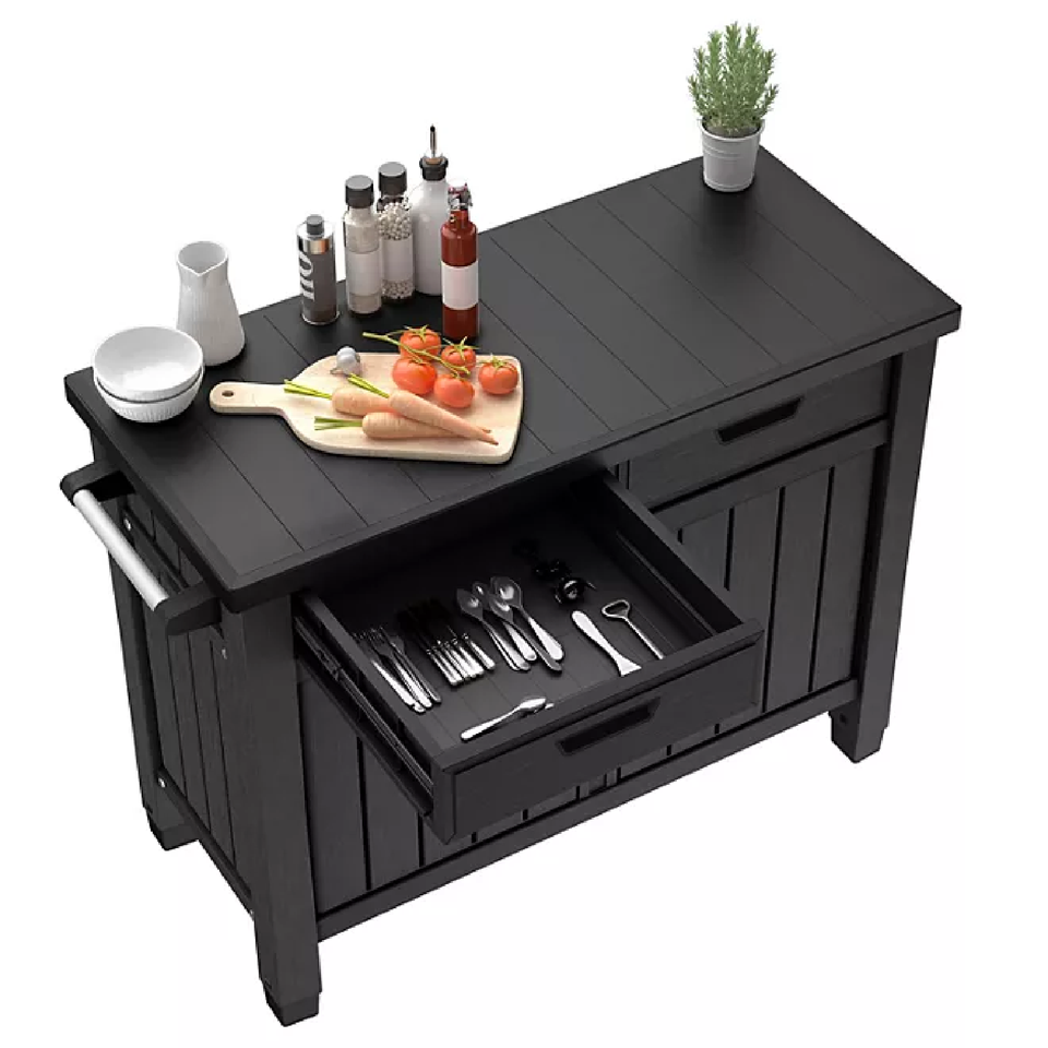 Keter Outdoor Grill Table, Buffet, Entertainment and Storage w