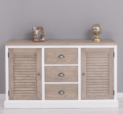 Kommode Schrank Sideboard  Buffet Lamellentüren Landhaus