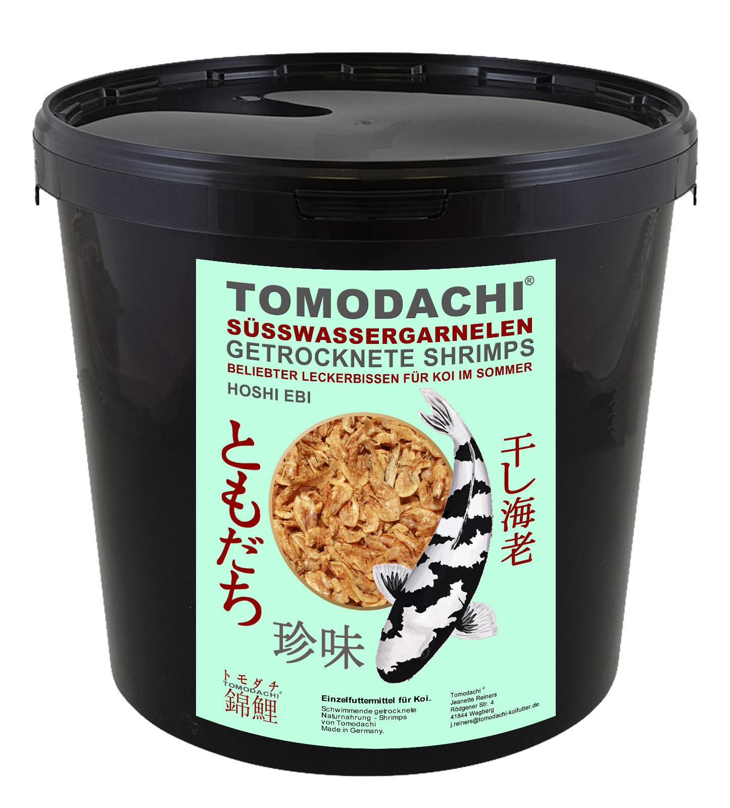 Garnelen Koifutter Sommerfutter Koi getrocknete Shrimps Koigarnelen 5L Eimer