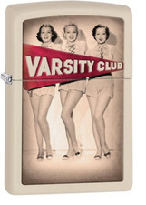 Zippo 28441 Varsity Club Cream Matte Lighter , Made in USA