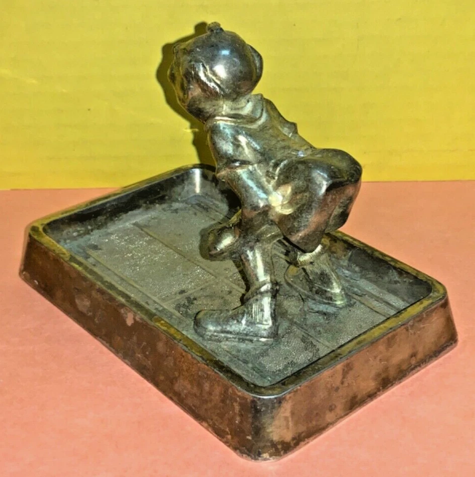 De colección Metal Plateado Golfista con Cenicero para Club de Golf - COMO ESTÁ Foto 4 de 4