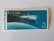 Francobollo Polonia 1959 Sputnik 3 Mi 1127A WZ corno postale nuovo di zecca