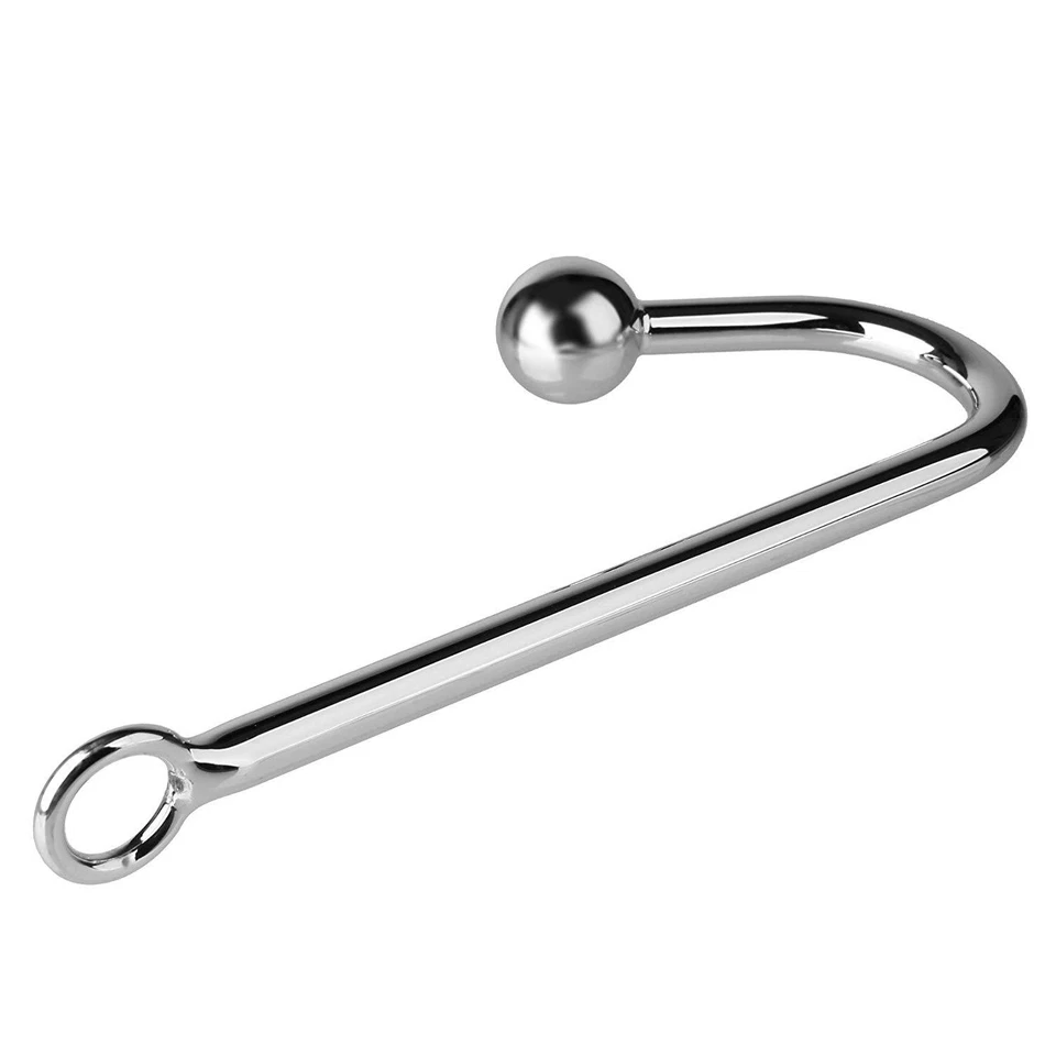 Gancho anal de acero inoxidable juguetes sexuales para hombre gancho trasero dilatador masajeador de próstata Foto 4 de 4