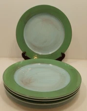 Set of 4 Over and Back Nostalgia  Stoneware DINNER PLATES 12 1/4" Rustic