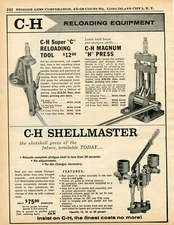 1960 Print Ad of CH Magnum H Press & Shellmaster Shotgun Shotshell Reloader