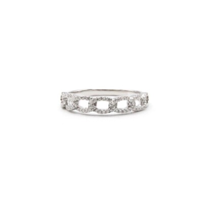Uneek ''La Mirada'' 14k Weißgold 0,25ctw Diamant Kettenglied Vorsteckring