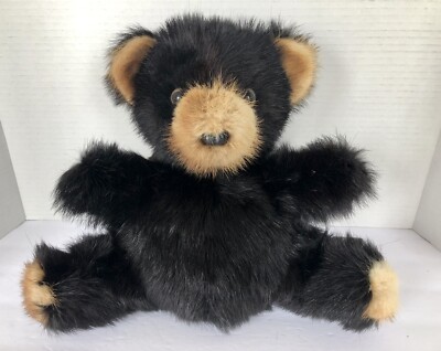 Vintage H.D. Keyes Plush Sitting MINK Fur Bear & Black Dyed Pahmi