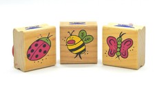 Insect Rubber Stamp Set of 3 Bee ButterfIy Ladybug by Stampabilities